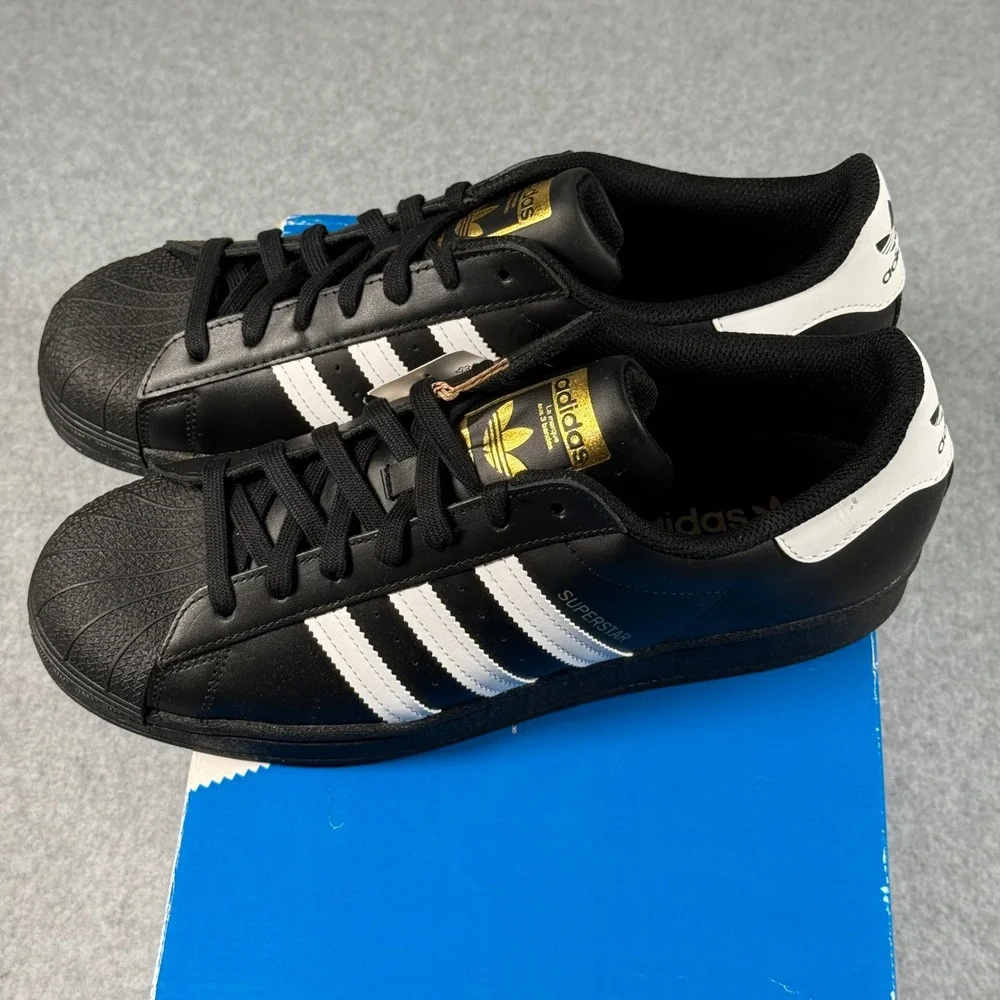 Adidas Originals Superstar Core Black White Gold EG4959 Mens 10.5 Sneaker